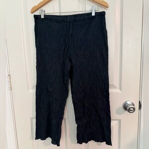 J Jill Crinkle Crop Capri Pants Cotton Medium Petite